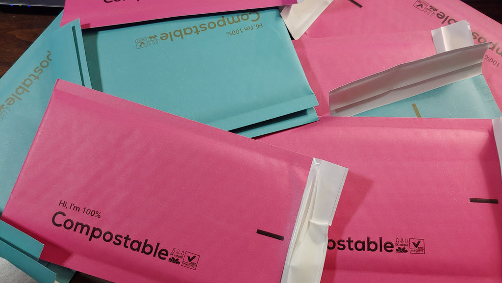 we use compostable bubble mailers to protect your purchase and the earth it came from.