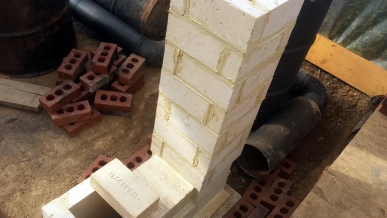 Refractory Cemented Fire Bricks in Place